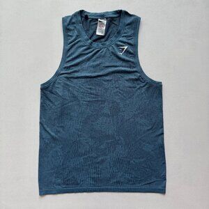 Gymshark Geo Seamless Tank - Faded Blue/Titanium Blue - Large